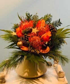 Strauß Exotik in Orange zum Adventsfest