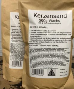 Rückseite Kerzensand Wachsgranulat