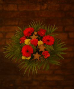 schöner Strauß zum Advent in rosa pink rot
