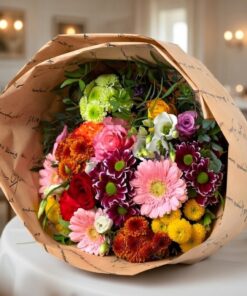 Blüten in der Tüte Bunter großer Strauß In schönen Ambiente
